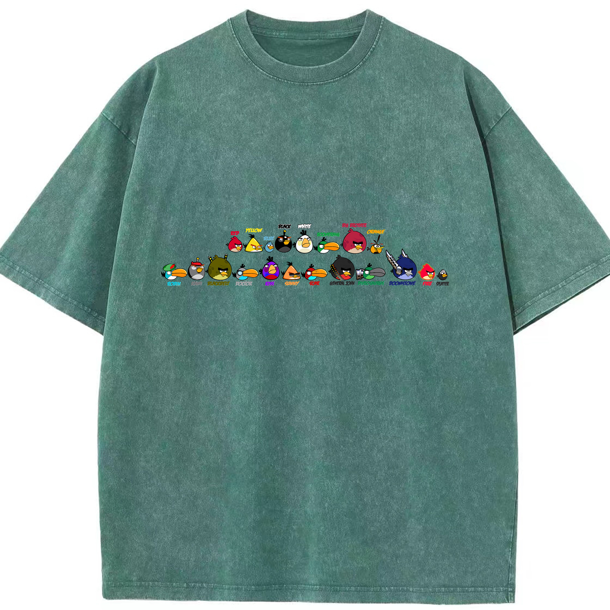 （画像用） Angry Birds アングリーバード 綿100% ヴィンテージ風 半袖Tシャツ（フロントプリント）